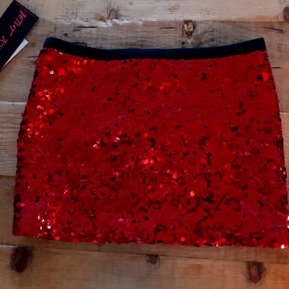 Betsey Johnson Dresses & Skirts - Betsey Johnson Red Sequin Mini Skirt